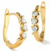 Thumbnail Image 0 of 1/3 CT. T.W. Diamond Three Stone Swirl Earrings in 14K Gold