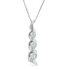 Thumbnail Image 0 of 5/8 CT. T.W. Diamond Three Stone Swirl Pendant in 14K White Gold
