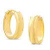 Thumbnail Image 0 of Satin Oval Hoop Earrings in 14K Gold