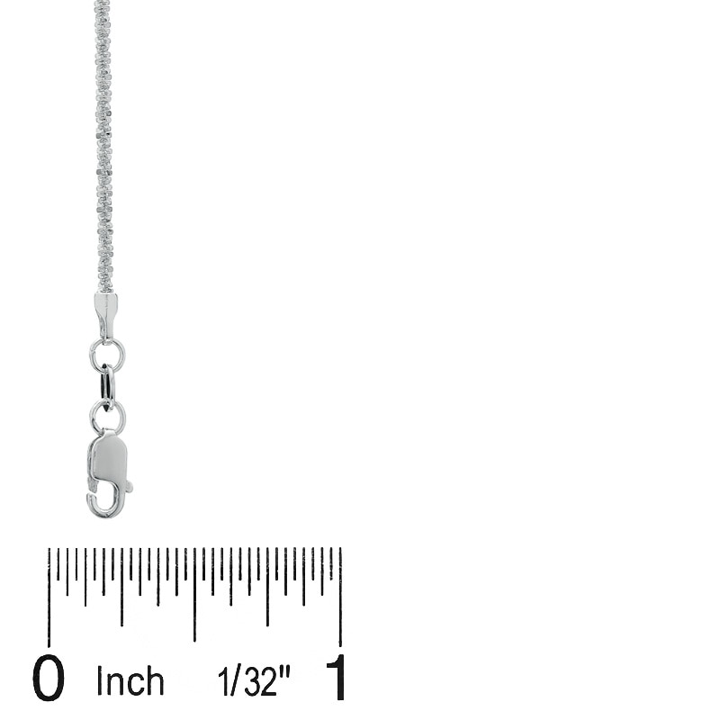 Main Image 2 of Ladies' Sparkle Twist Chain Necklace in 14K White Gold - 18"