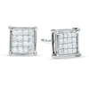 Thumbnail Image 1 of 1/3 CT. T.W. Composite Princess Diamond Earrings in 14K White Gold