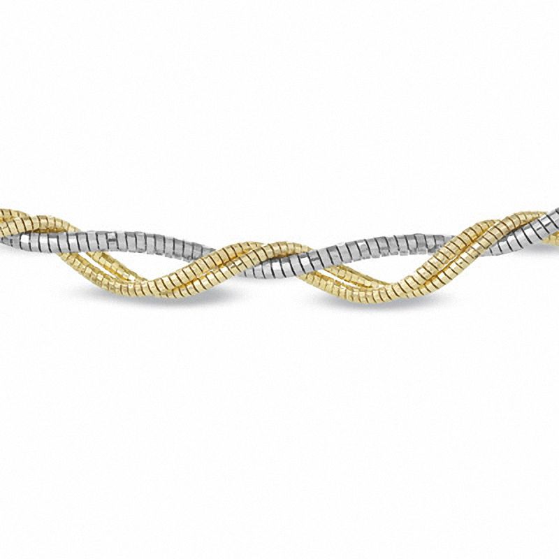 Diamond-Cut Twist Necklace in 14K Two-Tone Gold - 17"