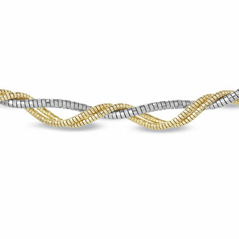 Main Image 1 of Diamond-Cut Twist Necklace in 14K Two-Tone Gold - 17"