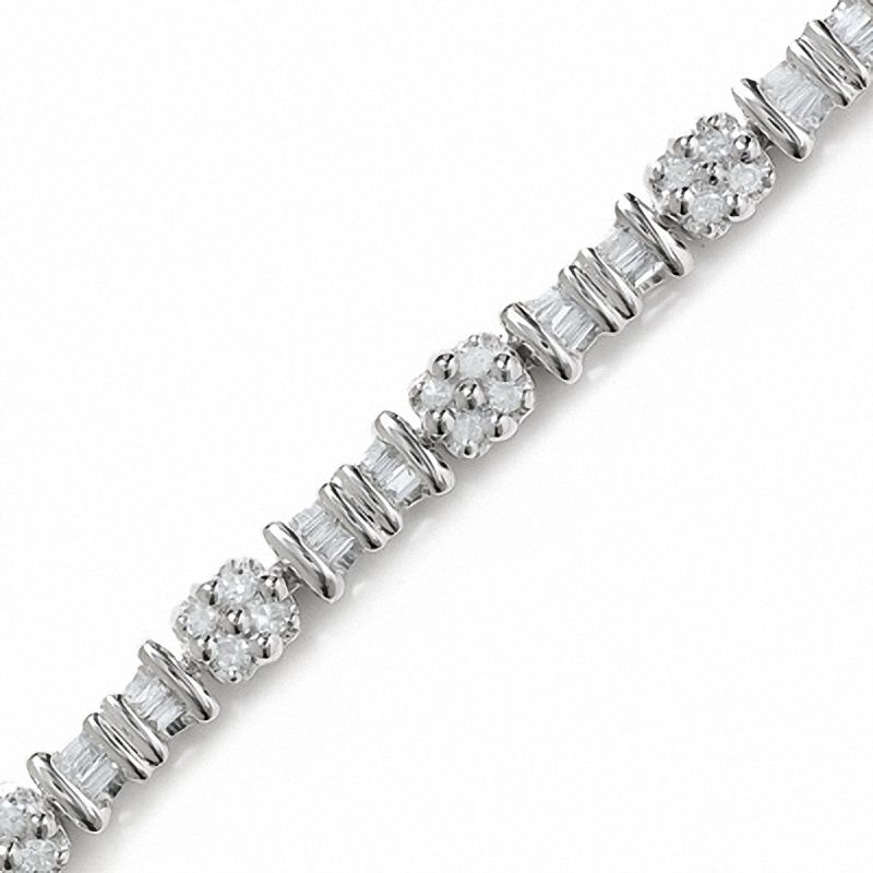 Main Image 1 of 1 CT. T.W. Diamond Bow Tie Bracelet in 14K White Gold