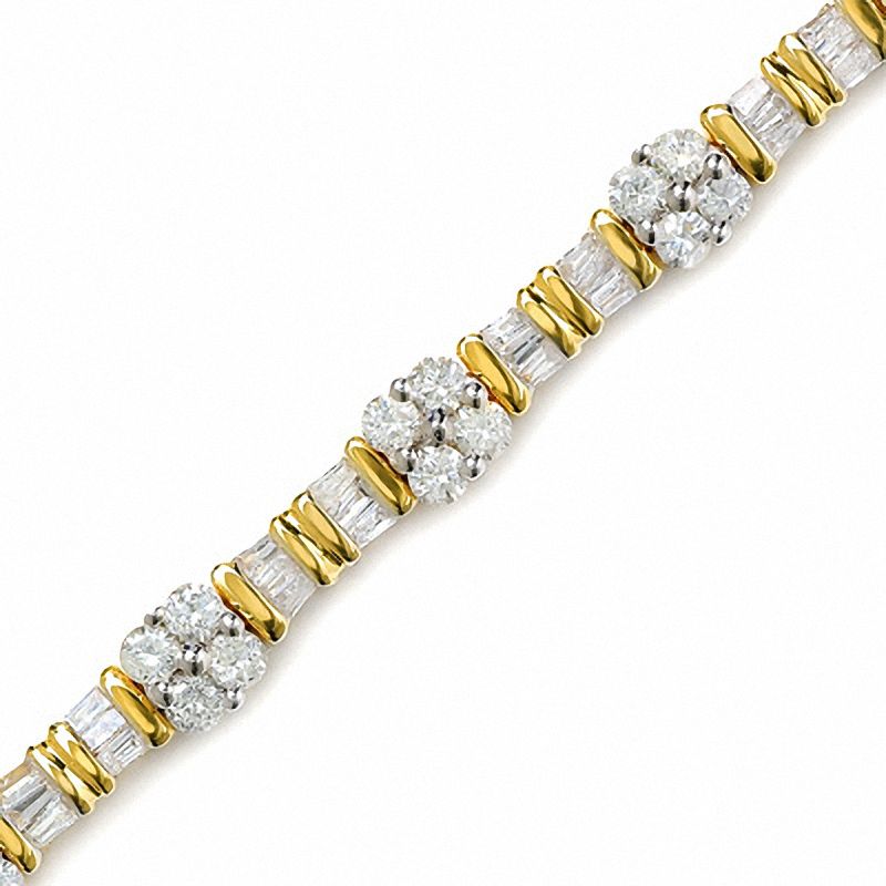 Main Image 1 of 3 CT. T.W. Diamond Bow Tie Bracelet in 14K Yellow Gold