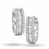 Thumbnail Image 1 of 1/2 CT. T.W. Recessed Baguette Diamond Hoop Earrings in 14K White Gold