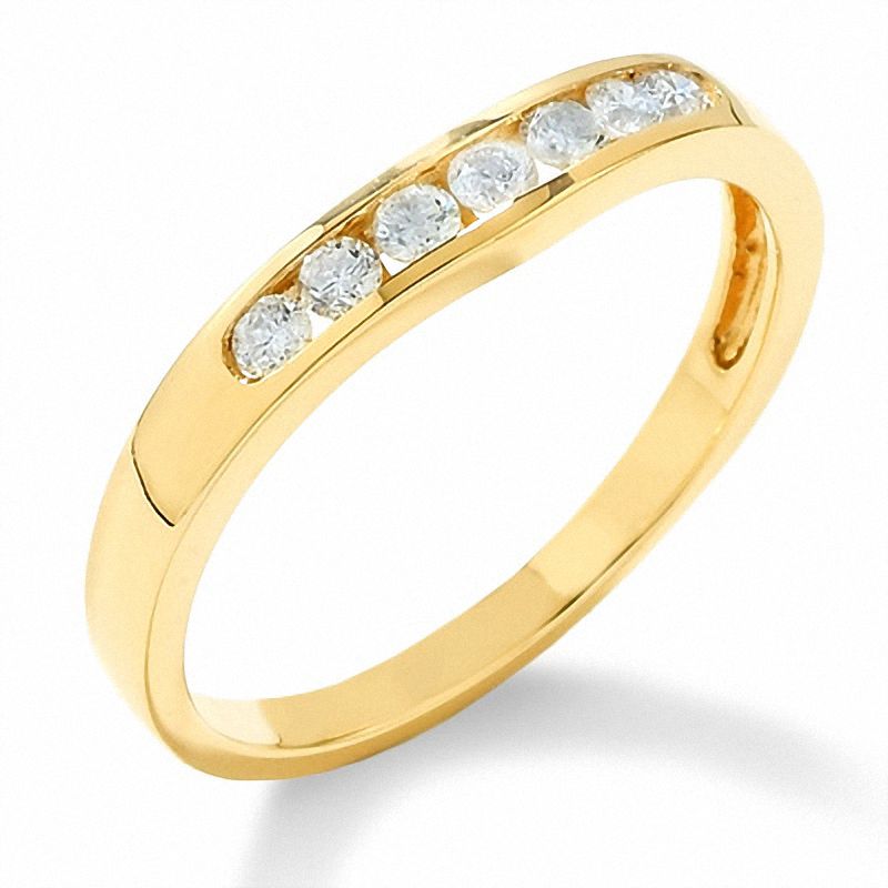 1/4 CT. T.W. Channel Contour Diamond Band in 14K Gold