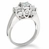 1-1/4 CT. T.W. Princess-Cut Diamond Three Stone Ring in 14K White Gold with Diamond Accents