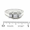 1-1/4 CT. T.W. Princess-Cut Diamond Three Stone Ring in 14K White Gold with Diamond Accents