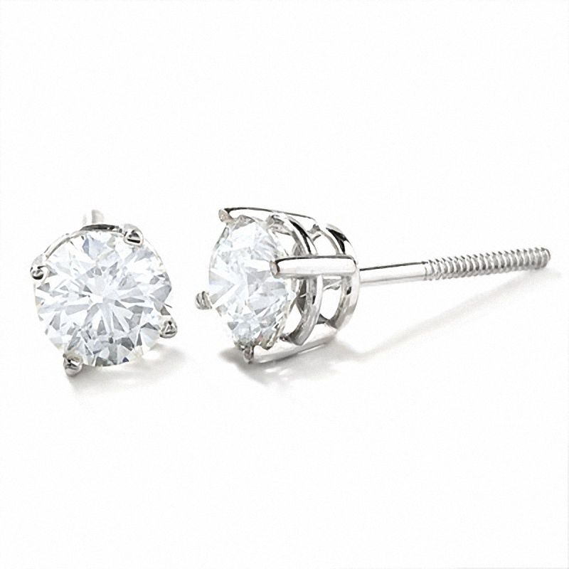 Main Image 1 of 1 CT. T.W. Diamond Solitaire Earrings in 14K White Gold
