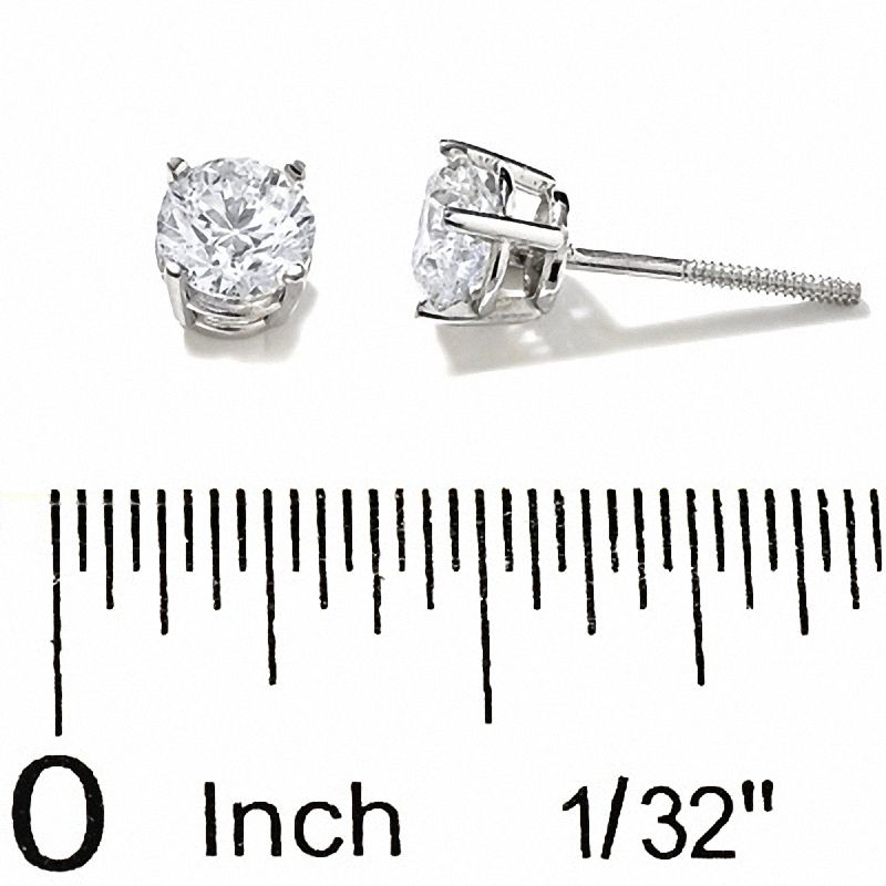 Main Image 2 of 1 CT. T.W. Diamond Solitaire Earrings in 14K White Gold