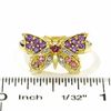 Thumbnail Image 2 of Amethyst, Pink Tourmaline and Brazilian Garnet Butterfly Ring in 14K Gold with Diamond Accents