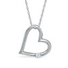 Thumbnail Image 0 of Diamond Accent Slant Heart Pendant in 10K White Gold