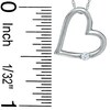 Thumbnail Image 1 of Diamond Accent Slant Heart Pendant in 10K White Gold