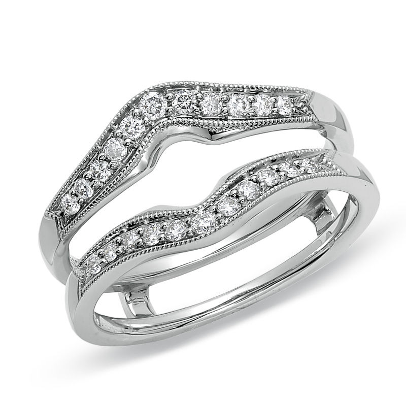 1 4 CT. T.W. Diamond Contour Solitaire Wrap in 14K White Gold