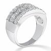 1 CT. T.W. Round and Baguette Diamond Band in 14K White Gold