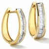 1/2 CT. T.W. Baguette Diamond Hoop Earrings in 14K Gold