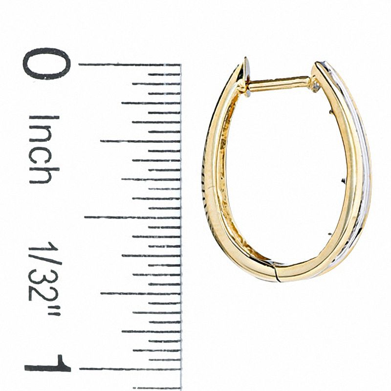 1/2 CT. T.W. Baguette Diamond Hoop Earrings in 14K Gold