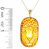 Thumbnail Image 2 of Cushion Cut Amber Cheetah Pendant in 14K Gold