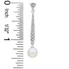 Thumbnail Image 1 of 7.0-7.5mm Cultured Freshwater Pearl Stick Earrings with Diamond Accents in 14K White Gold