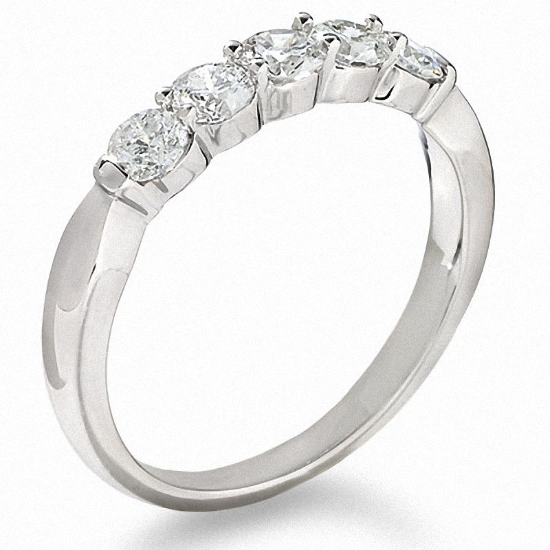 Main Image 2 of 3/4 CT. T.W. Diamond Five Stone Band in Platinum