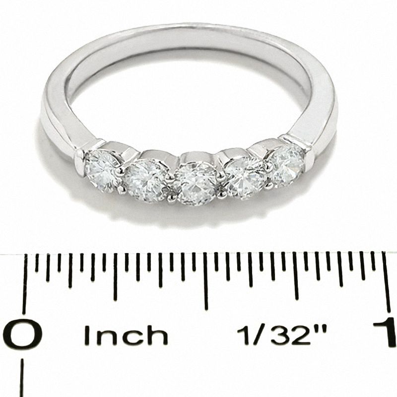 Main Image 3 of 3/4 CT. T.W. Diamond Five Stone Band in Platinum