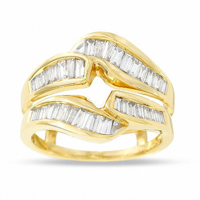 1 CT. T.W. Tapered Baguette Diamond Solitaire Wrap in 14K Gold