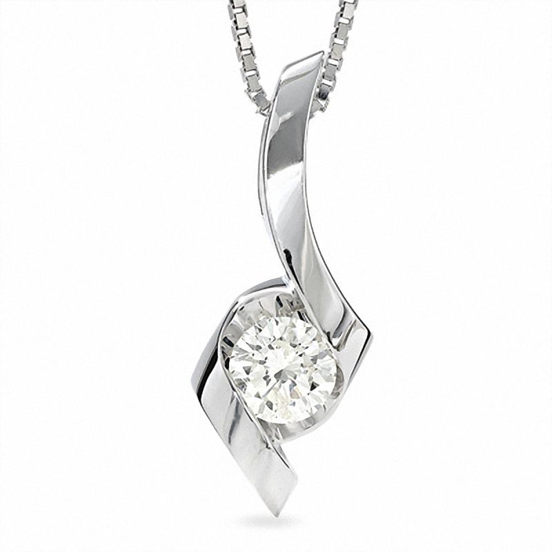 Main Image 1 of Sirena™ 1/2 CT. Diamond Solitaire Pendant in 14K White Gold