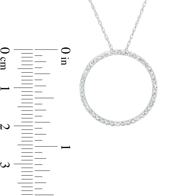 Main Image 2 of 1/4 CT. T.W. Diamond Circle Pendant in 10K White Gold