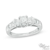 Thumbnail Image 0 of 1-1/2 CT. T.W. Certified Radiant-Cut Diamond Three-Stone Engagement Ring in 14K White Gold