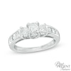 Thumbnail Image 1 of 1-1/2 CT. T.W. Certified Radiant-Cut Diamond Three-Stone Engagement Ring in 14K White Gold