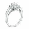 Thumbnail Image 2 of 1-1/2 CT. T.W. Certified Radiant-Cut Diamond Three-Stone Engagement Ring in 14K White Gold