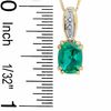 Thumbnail Image 2 of Cushion-Cut Lab-Created Emerald and Diamond Accent Pendant in 10K Gold