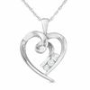 Thumbnail Image 1 of 1/10 CT. T.W. Diamond Three Stone Heart Pendant in 10K White Gold
