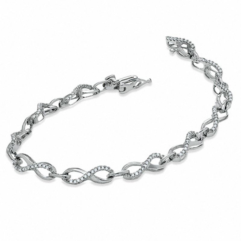Main Image 2 of 1/2 CT. T.W. Diamond Fashion Bracelet in 10K White Gold