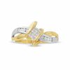 Thumbnail Image 0 of 1/5 CT. T.W. Princess Composite Diamond Knot Right Hand Ring in 14K Two-Tone Gold