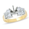 3/4 CT. T.W. Semi Mount Diamond Engagement Ring with Round and Baguette Diamonds in 14K Two-Tone Gold