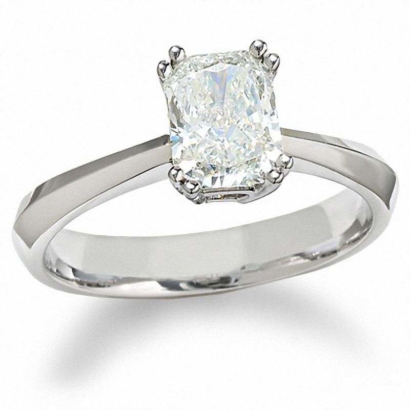 Main Image 1 of 1-1/4 CT. Radiant-Cut Diamond Solitaire Engagement Ring in 14K White Gold