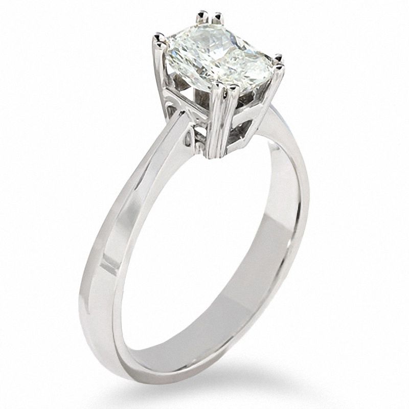 Main Image 2 of 1-1/4 CT. Radiant-Cut Diamond Solitaire Engagement Ring in 14K White Gold