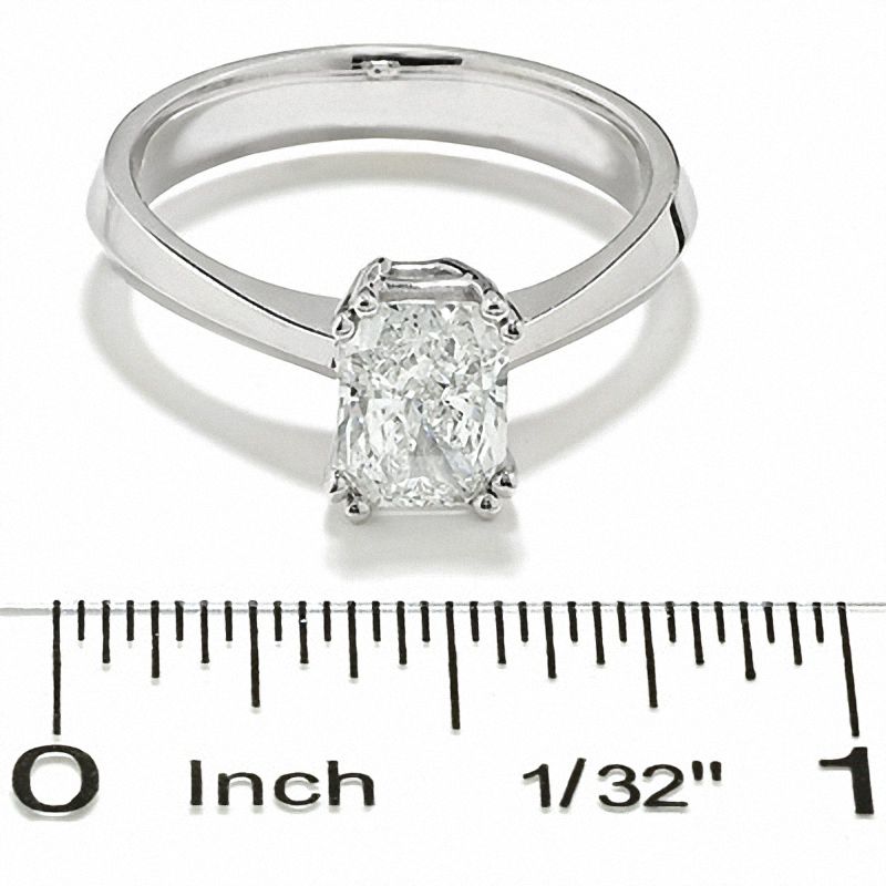Main Image 3 of 1-1/4 CT. Radiant-Cut Diamond Solitaire Engagement Ring in 14K White Gold