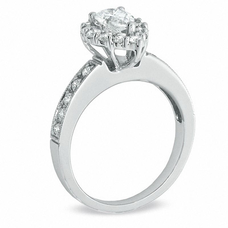 Main Image 2 of 1-1/4 CT. T.W. Pear Shaped Diamond Vintage Ring in 14K White Gold