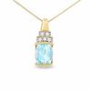 Thumbnail Image 0 of Oval Aquamarine Pendant in 14K Gold with Diamond Accents