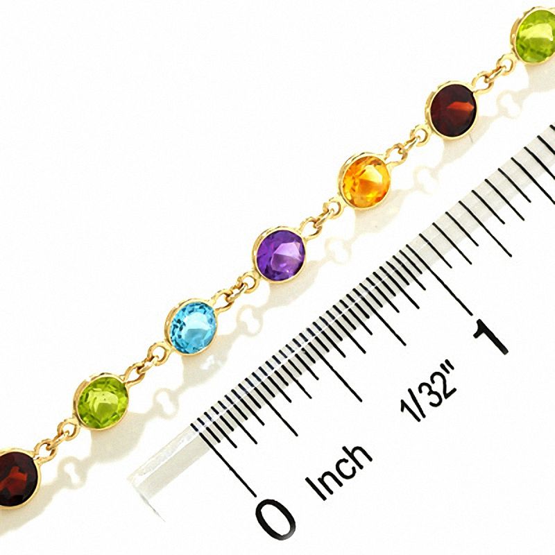 Main Image 2 of Multi Semi-Precious Gemstone Link Bracelet in 14K Gold
