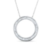 Thumbnail Image 1 of 1/3 CT. T.W. Baguette Diamond Circle Pendant in 14K White Gold