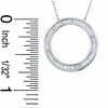 Thumbnail Image 2 of 1/3 CT. T.W. Baguette Diamond Circle Pendant in 14K White Gold