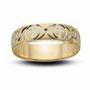Thumbnail Image 0 of Men's 6.0mm Cross and Wave Wedding Band in 10K Two-Tone Gold