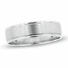 Thumbnail Image 1 of Men's 6.0mm Beveled Edge Wedding Band in 10K White Gold