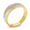 Thumbnail Image 1 of Men's 1/4 CT. T.W. Diamond Eleven Stone Ring in 14K Two-Tone Gold