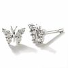 Thumbnail Image 0 of 1/5 CT. T.W. Diamond Butterfly Earrings in 14K White Gold