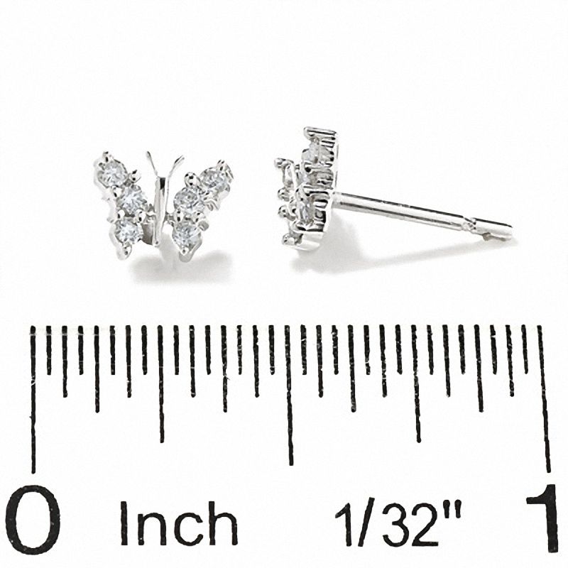 1/5 CT. T.W. Diamond Butterfly Earrings in 14K White Gold